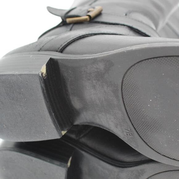 Ralph Lauren Riding Boots Womens 7 Black Leather Maryann Knee High Classic - Picture 11 of 13